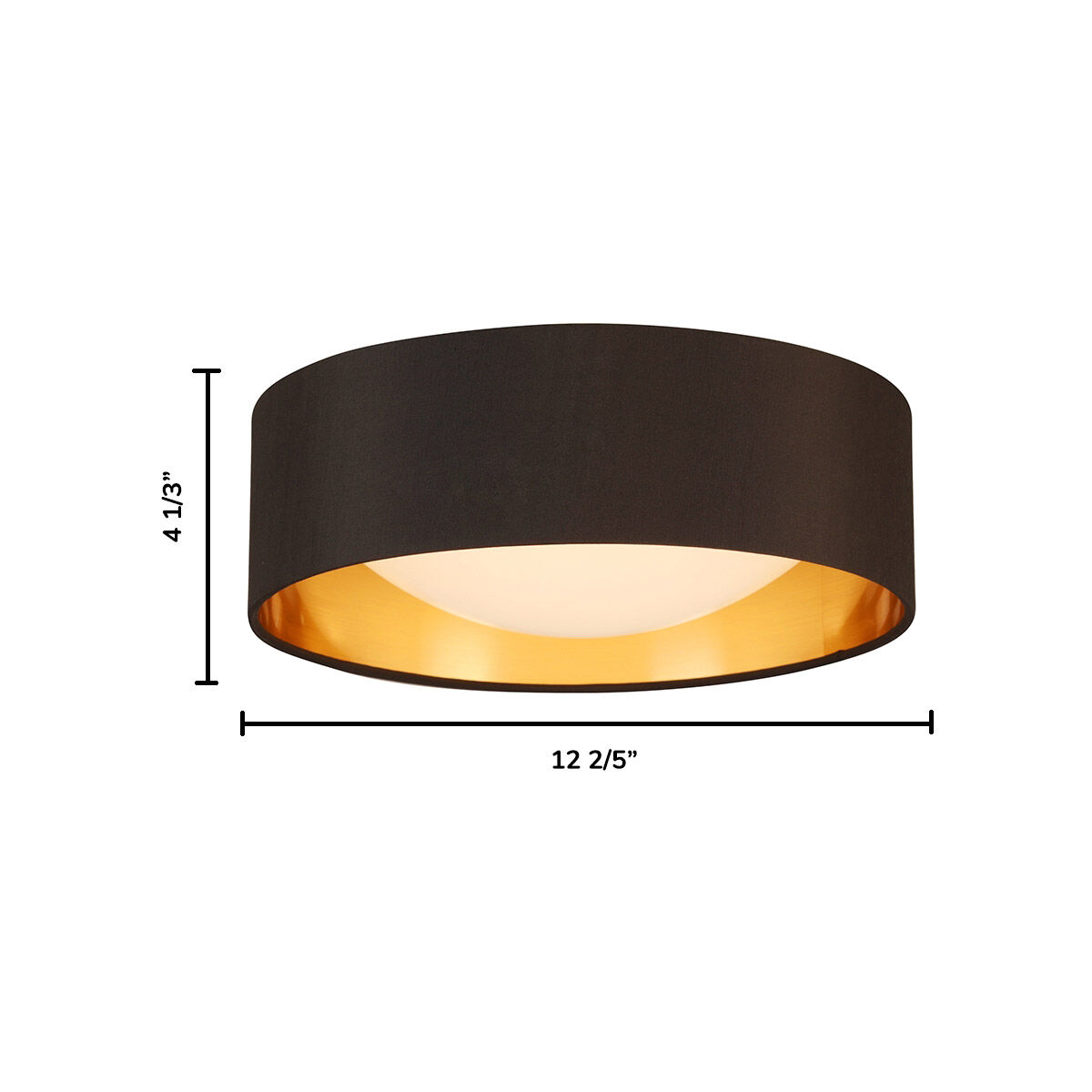 Orme LED 12.4 inch Black/Gold Flush Mount Ceiling Light